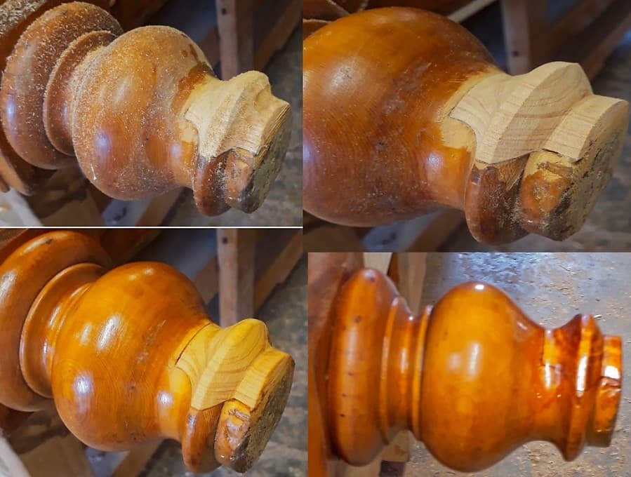 Kauri Dresser Foot – Repair Stages and Finished Result