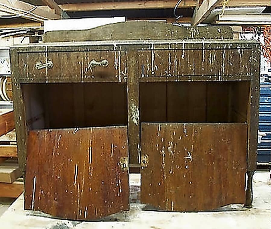 A farmer's sideboard stood in sheep stuff for 2 or 3 decades . . .