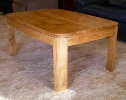 Coffee table made from solid farmed-milled Oak . . .
