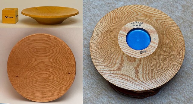 White Oak and Blue Resin Bowl - 2081