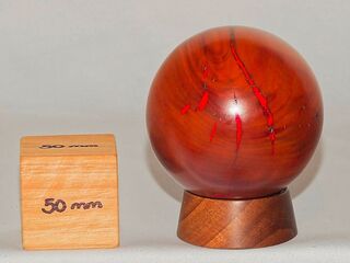 NZ Native Red Beech & Resin Orb on base - 1866