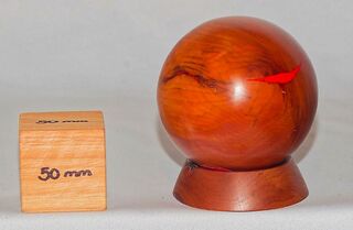 NZ Native Red Beech & Resin Orb on base - 1868