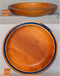NZ Native Totara with resin Platter - 1979